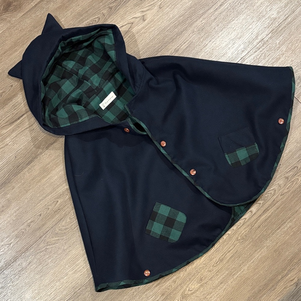 Boutique Hooded Cape with Kitten Ears and Tail